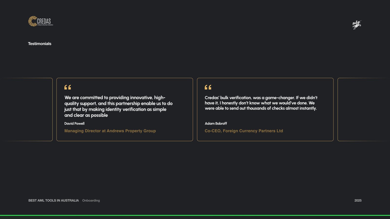 Credas Testimonials