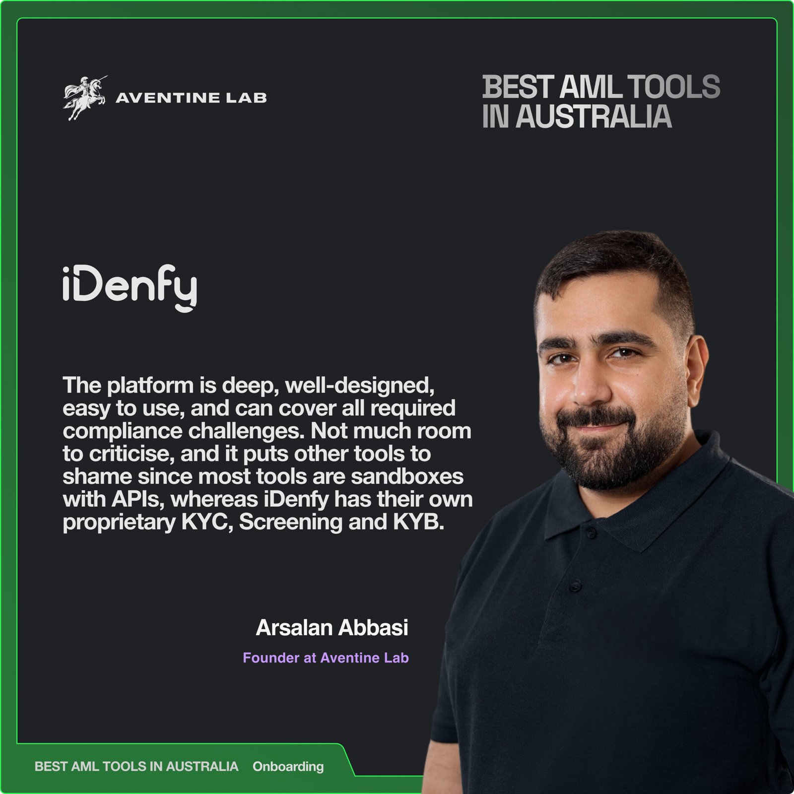 Arsalan's quote on iDenfy